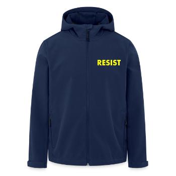 Resist - Men’s Recycled Softshell Jacket by Stanley/Stella - navy - Front - AI Model Male 185 light (185cm)