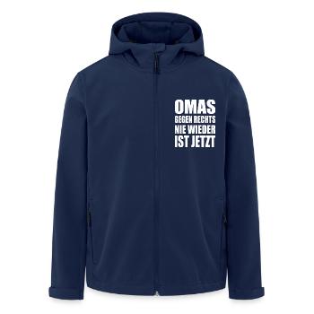 Omas gegen rechts - Recycelte Männer Softshell-Jacke von Stanley/Stella - Navy - Vorne - AI Model Male 185 light (185cm)