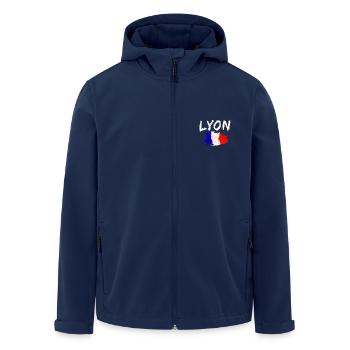 Lyon France Ville Drapeau Lyon - Veste softshell homme en polyester recyclé Stanley/Stella - marine - Devant - AI Model Male 185 light (185cm)