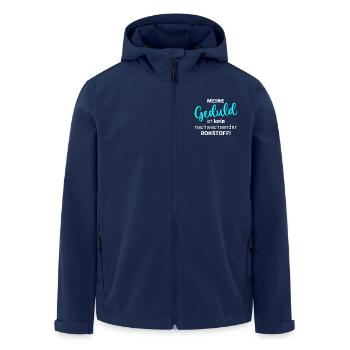 Meine Geduld ist kein nachwachsender Rohstoff - Recycelte Männer Softshell-Jacke von Stanley/Stella - Navy - Vorne - AI Model Male 185 light (185cm)