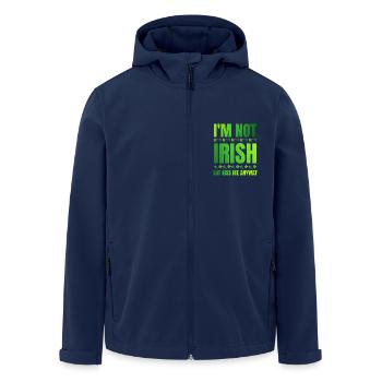 Je ne suis pas irlandais mais embrasse-moi quand même le jour de la Saint-Patrick - Veste softshell homme en polyester recyclé Stanley/Stella - marine - Devant - AI Model Male 185 light (185cm)