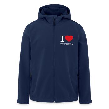 I LOVE POLYNESIA - Men’s Recycled Softshell Jacket by Stanley/Stella - navy - Front - AI Model Male 185 light (185cm)