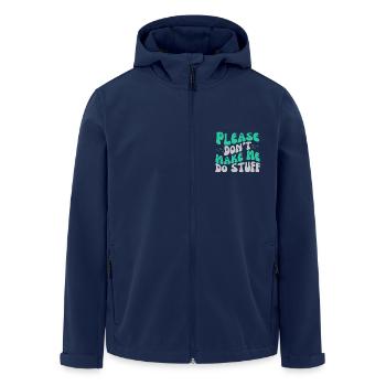 Please Don't Make Me Do Stuff Lazy Teenager - Men’s Recycled Softshell Jacket by Stanley/Stella - navy - Front - AI Model Male 185 light (185cm)