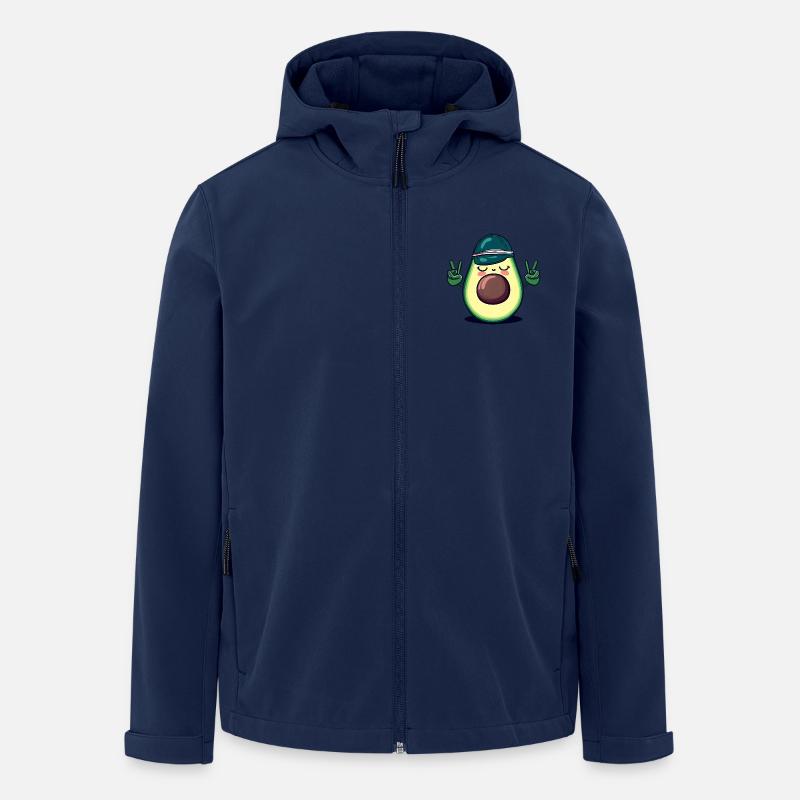 Hippie-Avocado mit Basecap - Coole Peace-Design - Recycelte Männer Softshell-Jacke von Stanley/Stella - Navy