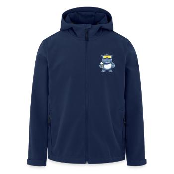 Nilpferd Apres Ski Bier - Recycelte Männer Softshell-Jacke von Stanley/Stella - Navy - Vorne - AI Model Male 185 light (185cm)