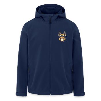 Hirsch Apres Ski Bier - Recycelte Männer Softshell-Jacke von Stanley/Stella - Navy - Vorne - AI Model Male 185 light (185cm)