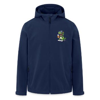 Dinosaurier T-Rex Apres Ski Bier Comic - Recycelte Männer Softshell-Jacke von Stanley/Stella - Navy - Vorne - AI Model Male 185 light (185cm)