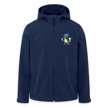 Dinosaurier brontosaurus Apres Ski Bier - Recycelte Männer Softshell-Jacke von Stanley/Stella - Navy - Vorne - AI Model Male 185 light (185cm)