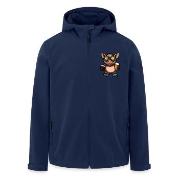Schwein Apres Ski Bier Comic Wildschwein - Recycelte Männer Softshell-Jacke von Stanley/Stella - Navy - Vorne - AI Model Male 185 light (185cm)