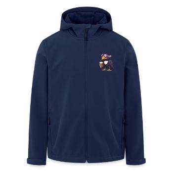 Harpyie Vogel Apres Ski Bier Comic - Recycelte Männer Softshell-Jacke von Stanley/Stella - Navy - Vorne - AI Model Male 185 light (185cm)