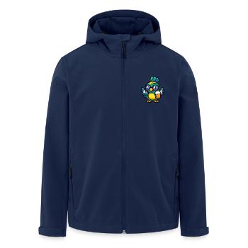 Pfau Vogel Apres Ski Bier Comic - Recycelte Männer Softshell-Jacke von Stanley/Stella - Navy - Vorne - AI Model Male 185 light (185cm)