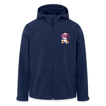Beagle Dog Après Ski Beer Comic - Men’s Recycled Softshell Jacket by Stanley/Stella - navy - Front - AI Model Male 185 light (185cm)