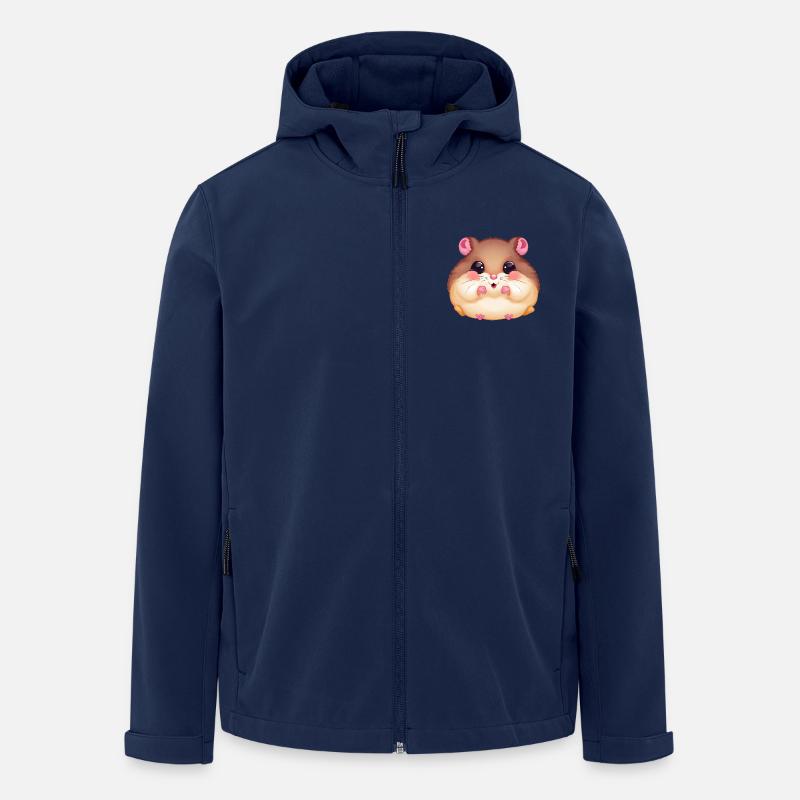 Cute hamster with full cheeks - - Men’s Recycled Softshell Jacket by Stanley/Stella - navy