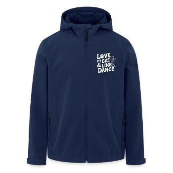 I love my cat and line dancing - Men’s Recycled Softshell Jacket by Stanley/Stella - navy - Front - AI Model Male 185 light (185cm)