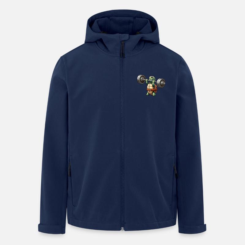 Turtle Weightlifting Strength Training - Men’s Recycled Softshell Jacket by Stanley/Stella - navy