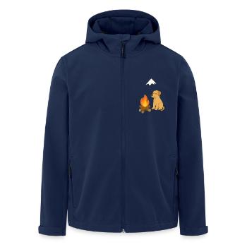 Magie des Lagerfeuers unter freiem Himmel - Recycelte Männer Softshell-Jacke von Stanley/Stella - Navy - Vorne - AI Model Male 185 light (185cm)
