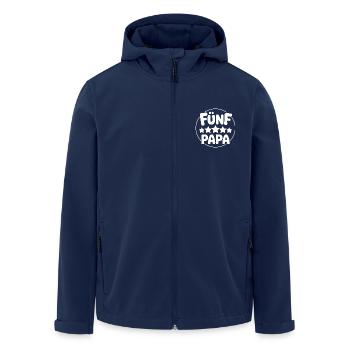 Fünf Sterne Papa - der beste Papa auf der Welt - Recycelte Männer Softshell-Jacke von Stanley/Stella - Navy - Vorne - AI Model Male 185 light (185cm)