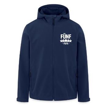 Fünf Sterne Papa - der beste Papa auf der Welt - Recycelte Männer Softshell-Jacke von Stanley/Stella - Navy - Vorne - AI Model Male 185 light (185cm)