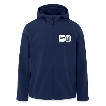 50 Retro Musik 50er - Recycelte Männer Softshell-Jacke von Stanley/Stella - Navy - Vorne - AI Model Male 185 light (185cm)