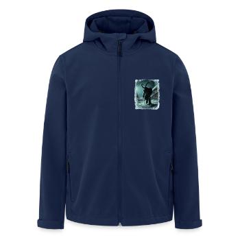Krampus est à la recherche d’enfants dans un village glacé - Veste softshell homme en polyester recyclé Stanley/Stella - marine - Devant - AI Model Male 185 light (185cm)