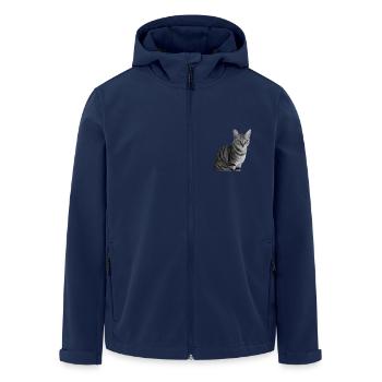 Chat blanc-noir Chat noir et blanc - Veste softshell homme en polyester recyclé Stanley/Stella - marine - Devant - AI Model Male 185 light (185cm)