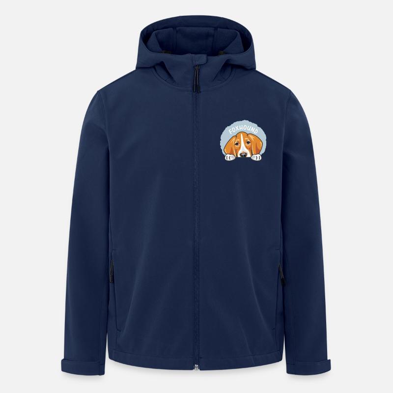 Peeking cute sad foxhound - Men’s Recycled Softshell Jacket by Stanley/Stella - navy