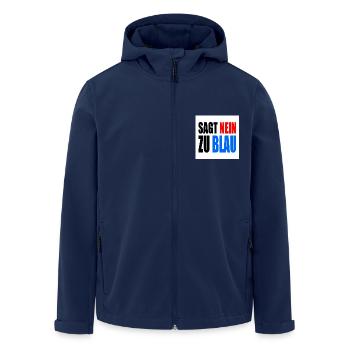 says no to blue - Men’s Recycled Softshell Jacket by Stanley/Stella - navy - Front - AI Model Male 185 light (185cm)