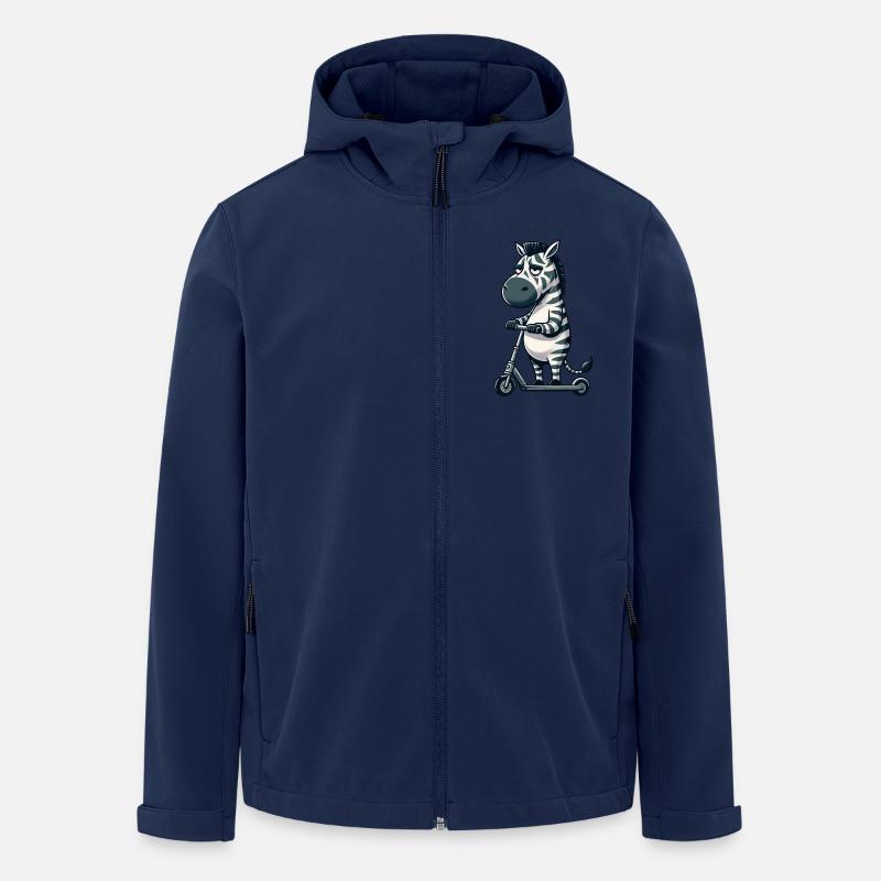 Mürrisches Zebra Roller Comic Rollerspaß - Recycelte Männer Softshell-Jacke von Stanley/Stella - Navy