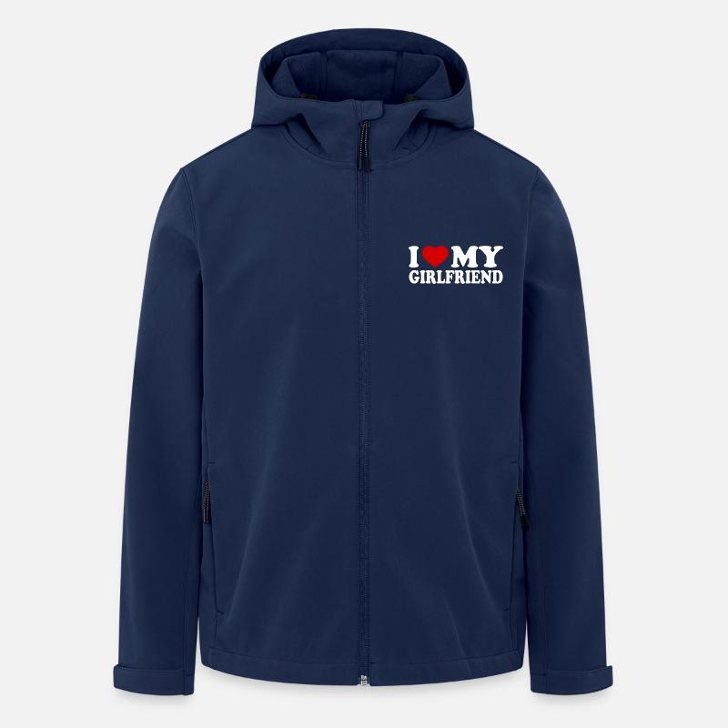 I love my girlfriend - Veste softshell homme en polyester recyclé Stanley/Stella - marine