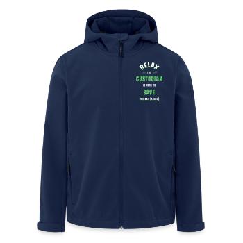 School caretaker - Men’s Recycled Softshell Jacket by Stanley/Stella - navy - Front - AI Model Male 185 light (185cm)