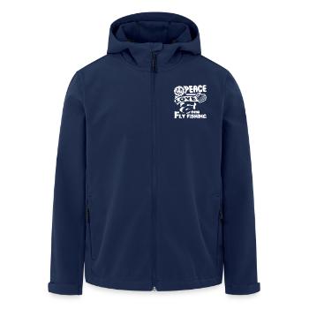 Fly fishing Peace Love Fly fishing - Men’s Recycled Softshell Jacket by Stanley/Stella - navy - Front - AI Model Male 185 light (185cm)