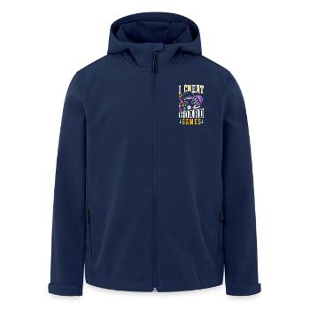 Play Dirty Game Night I Cheat at Board Games - Men’s Recycled Softshell Jacket by Stanley/Stella - navy - Front - AI Model Male 185 light (185cm)
