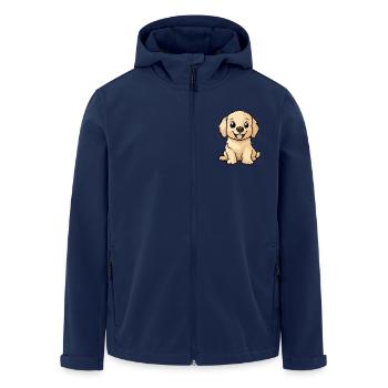 Golden Retriever Hund Niedlich - Recycelte Männer Softshell-Jacke von Stanley/Stella - Navy - Vorne - AI Model Male 185 light (185cm)