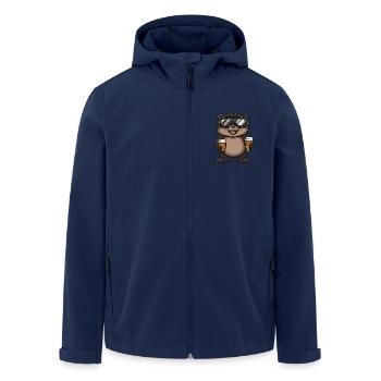 Beaver Après-Ski Bière Bande dessinée - Veste softshell homme en polyester recyclé Stanley/Stella - marine - Devant - AI Model Male 185 light (185cm)