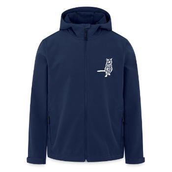 Cat White Silhouette Gift Cat Lover - Men’s Recycled Softshell Jacket by Stanley/Stella - navy - Front - AI Model Male 185 light (185cm)