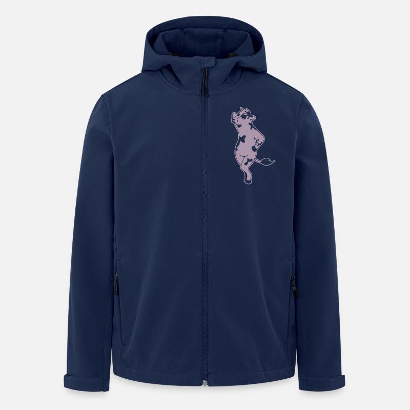 Elegante Kuh Model Silhouette Bauernhof - Recycelte Männer Softshell-Jacke von Stanley/Stella - Navy