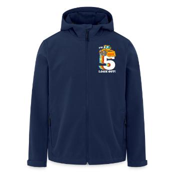 Baustelle Kindergeburtstag - Recycelte Männer Softshell-Jacke von Stanley/Stella - Navy - Vorne - AI Model Male 185 light (185cm)