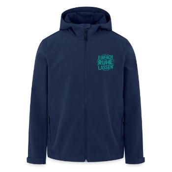 Lasst mir meine Ruhe - einfach in Ruhe lassen - Recycelte Männer Softshell-Jacke von Stanley/Stella - Navy - Vorne - AI Model Male 185 light (185cm)