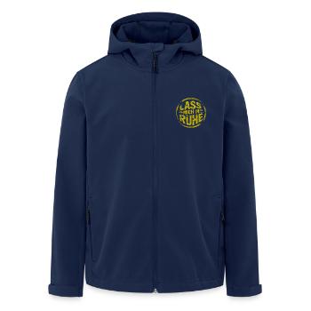 Lasst mir meine Ruhe - nicht stören - Recycelte Männer Softshell-Jacke von Stanley/Stella - Navy - Vorne - AI Model Male 185 light (185cm)