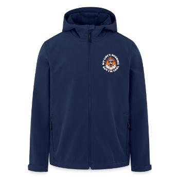 MA VIE BRÛLE MAIS JE SUIS COOL - Veste softshell homme en polyester recyclé Stanley/Stella - marine - Devant - AI Model Male 185 light (185cm)