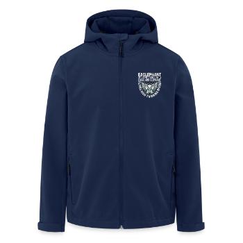 HOCH HINAUS GRÖSSER DENKEN - ADLER UND ELEFANT - Recycelte Männer Softshell-Jacke von Stanley/Stella - Navy - Vorne - AI Model Male 185 light (185cm)