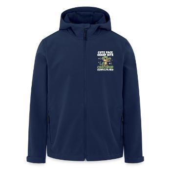SÜSSES GESICHT SCHARFER BISS - KROKODIL UND WELPE - Recycelte Männer Softshell-Jacke von Stanley/Stella - Navy - Vorne - AI Model Male 185 light (185cm)