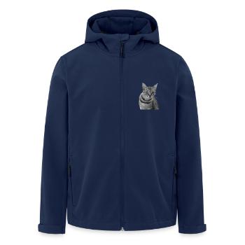 Chat blanc-noir Chat noir et blanc - Veste softshell homme en polyester recyclé Stanley/Stella - marine - Devant - AI Model Male 185 light (185cm)