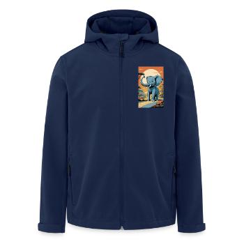 Elefant | Wildtier | Afrika | Kindermotive - Recycelte Männer Softshell-Jacke von Stanley/Stella - Navy - Vorne - AI Model Male 185 light (185cm)