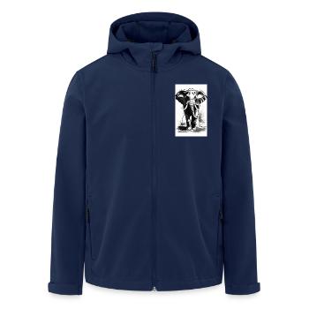 Elefant | Wildtier | Afrika | Kindermotive - Recycelte Männer Softshell-Jacke von Stanley/Stella - Navy - Vorne - AI Model Male 185 light (185cm)