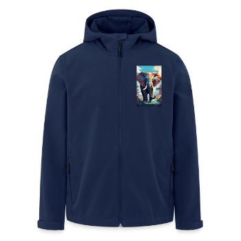 Elephant | Wild Animal | Africa | Children's motifs - Men’s Recycled Softshell Jacket by Stanley/Stella - navy - Front - AI Model Male 185 light (185cm)
