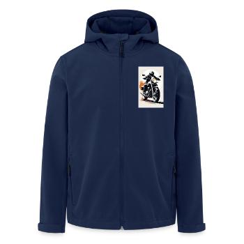 Motorrad | Biker | Motorradfahrer - Recycelte Männer Softshell-Jacke von Stanley/Stella - Navy - Vorne - AI Model Male 185 light (185cm)