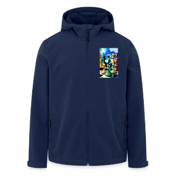 Échecs | Pièce d’échecs | Joueur d’échecs - Veste softshell homme en polyester recyclé Stanley/Stella - marine - Devant - AI Model Male 185 light (185cm)