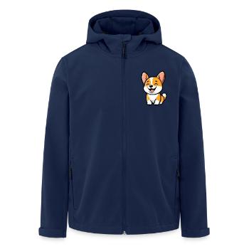 Corgi Hund Niedlich - Recycelte Männer Softshell-Jacke von Stanley/Stella - Navy - Vorne - AI Model Male 185 light (185cm)