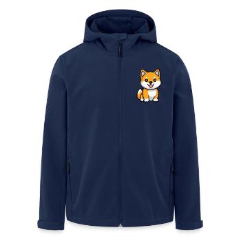 Shiba Inu Hund Niedlich - Recycelte Männer Softshell-Jacke von Stanley/Stella - Navy - Vorne - AI Model Male 185 light (185cm)